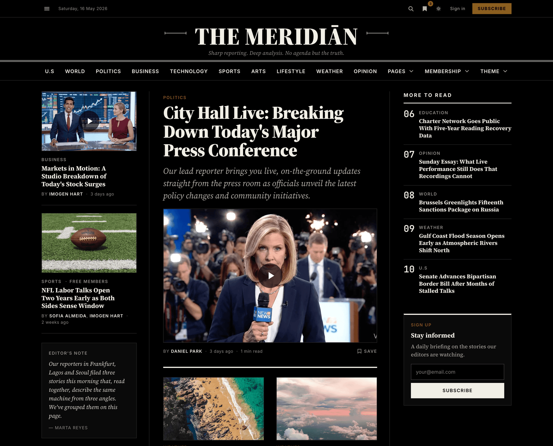 Meridian Ghost theme rendered in dark mode