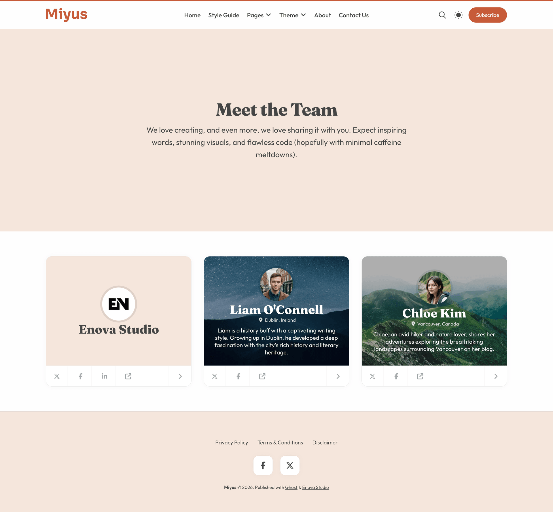 Miyus authors archive page