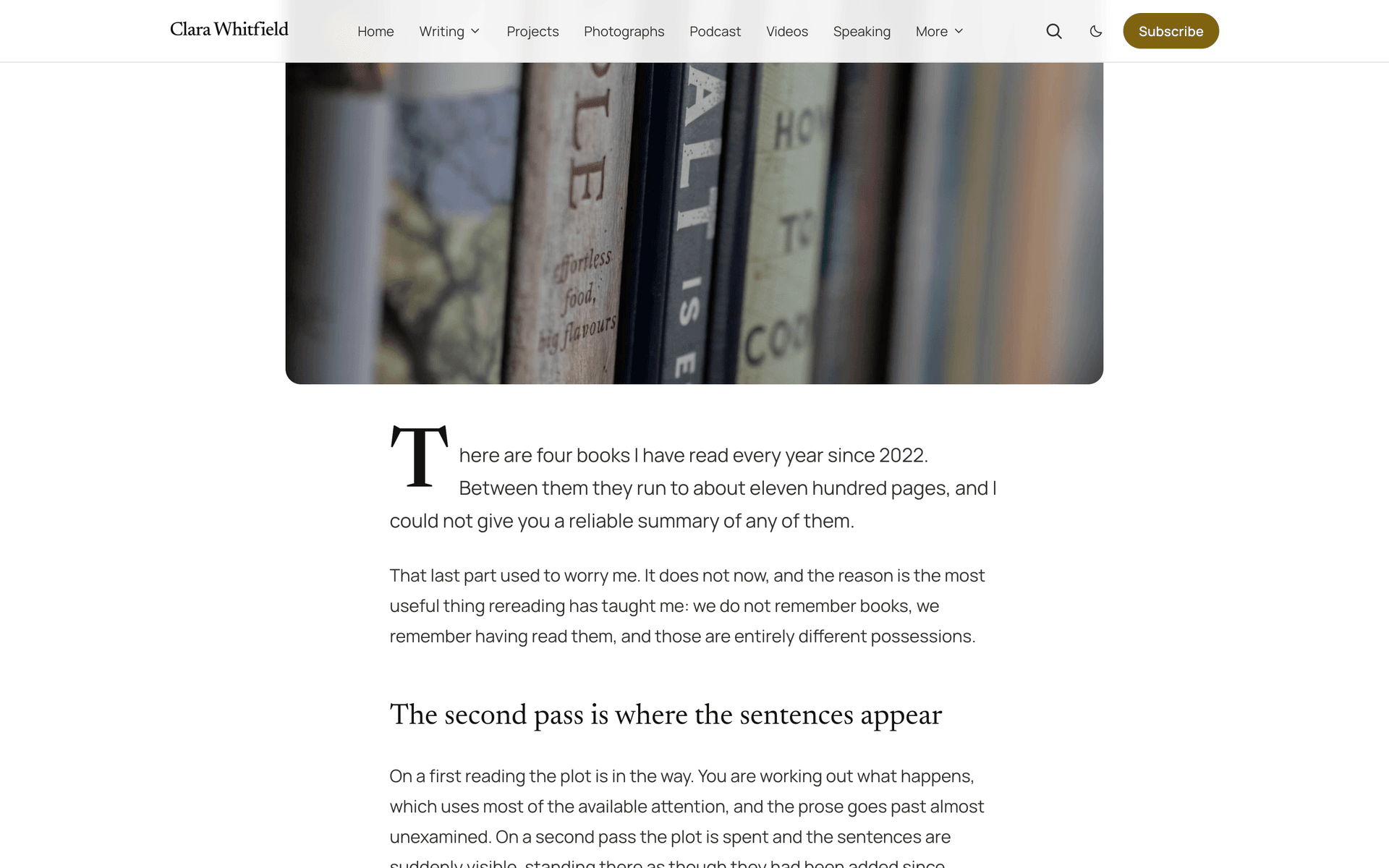 Quiet post opening with an enlarged serif first letter
