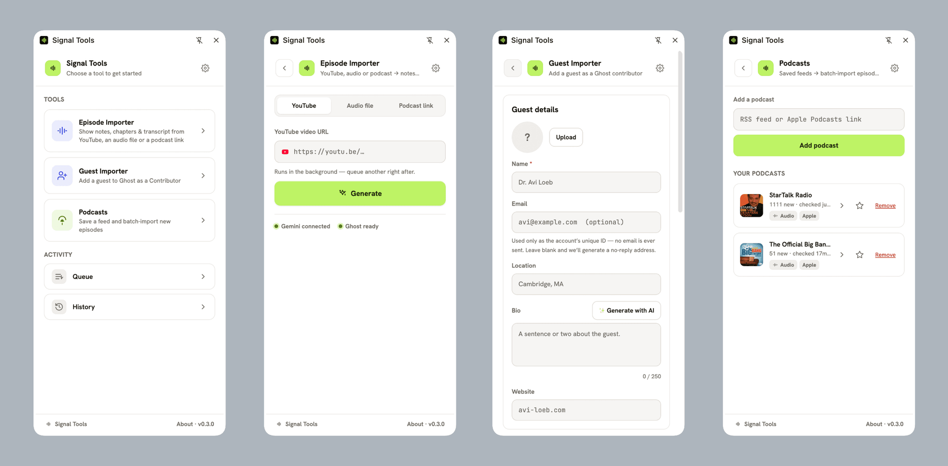 Signal Tools browser extension side panel